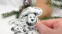 Yokai champignon hanté - Autocollant transparent