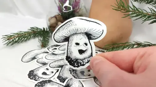 Haunted mushroom yokai - Clear sticker